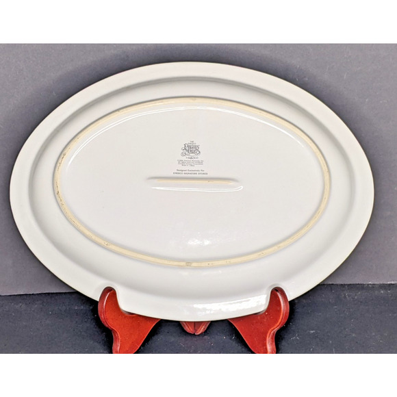 1996 Precious Moments Winter Scene Oval Platter Plate Dish 13 x 9.5" - Picture 5 of 8